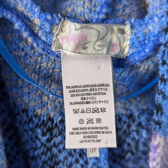 Free People Mercer Hooded Kimono Duster Long Line Cardigan Sweater Blue Purple - Picture 5 of 9